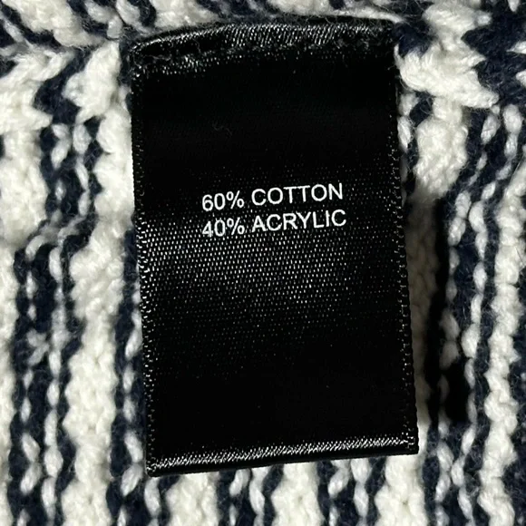 Tahari Knit V-Neck Cardigan; Black/White Stripes; Silver Accents - Women Medium - Picture 13 of 15